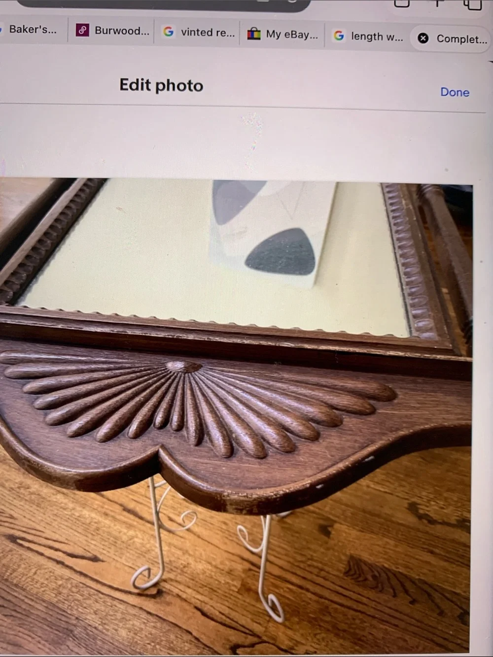 Vintage 1972 Burwood Products Co Colonial style wood wall accent mirror 32.5 H
